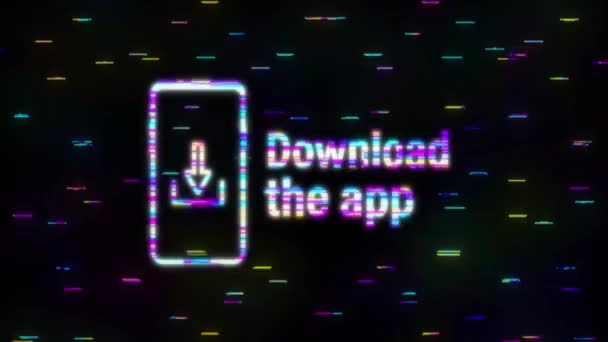 Downloadseite der mobilen App. Smartphone mit leerem Bildschirm für Ihre App. Bewegungsgrafik. — Stockvideo