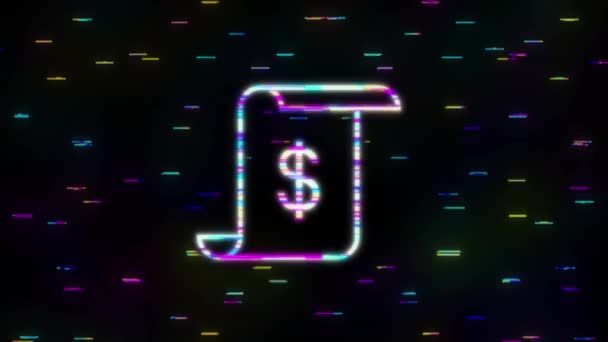 돈, 재정, 지불. 웹 아이콘의 윤곽을 설정 합니다. 모션 그래픽. — 비디오