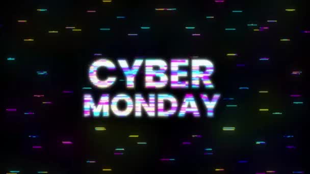Symbol Cyber Monday Glitch Effect. Pohybová grafika. — Stock video