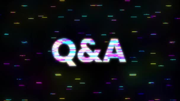 Glitched text questions and answers concept Q and A design motion graphic. Motion graphics. — Stock Video