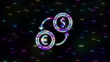 Para, finans, ödemeler. Ana hatlı web simgesini ayarla. Hareket grafikleri.