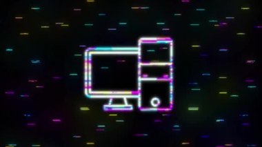 Beyaz arka planda teknoloji simgesi. Bilgi teknolojisi. Dijital iletişim. Aygıt simgesi. Genel ağ bağlantısı. Hareket grafikleri.