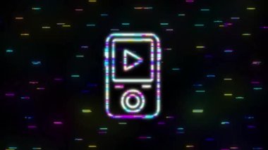 Düz stil müzik ikonu. Müzik, ses, plak ikonu. Hareket grafikleri.