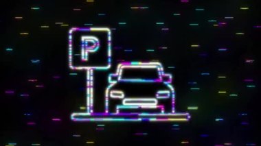 Park yeri şablonu. Logo, simge, etiket. Park yeri. Hareket grafikleri.