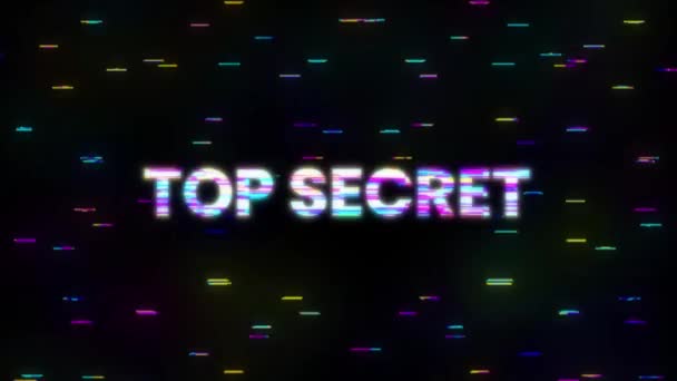 Segnale glitch top secret. Stile retro futuristico. Grafica del movimento. — Video Stock