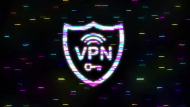 보안 VPN 연결 개념. 가상의 개인 네트워크 연결 개요. 모션 그래픽. — 비디오