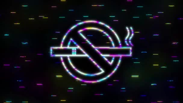 No smoking sign. Cigarette, great design for any purposes. Motion graphics. — Stock Video