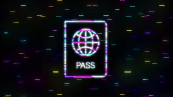 空白のパスポートテンプレート。サンプルの個人データページを持つ国際パスポート。モーショングラフィックス. — ストック動画