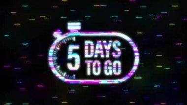 5 gün kaldı. Geri sayım zamanlayıcısı. Saat arızası simgesi. Zaman simgesi. Sayım zamanı indirimi. Hareket grafikleri.