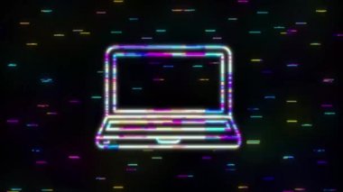 Beyaz arka planda teknoloji simgesi. Bilgi teknolojisi. Dijital iletişim. Aygıt simgesi. Genel ağ bağlantısı. Hareket grafikleri.