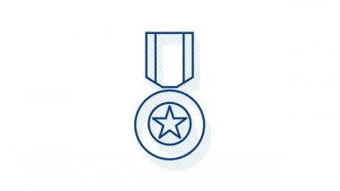 Sovyetler Birliği Altın Yıldız Ödülü ikonu. Beyaz arka planda resim. Hareket grafikleri.