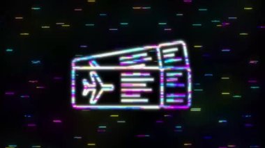 Özel servis zarfının içinde uçak bileti ya da uçuş kartı var. Hareket grafikleri.