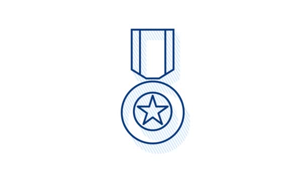 Hero of the Soviet Union gold star award icon. Illustration on white background. Motion graphics. — Stock Video