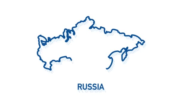 Rusia mapa icono aislado en el fondo. Animación gráfica de vídeo 4K. — Vídeos de Stock