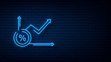 Yüzde yüz büyüme grafiği. Kredi yüzdesi sembolü. Hareket grafikleri.