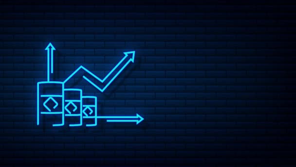 Ökat oljepris. Rörlig grafik. — Stockvideo