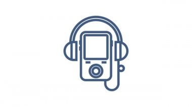 Düz stil müzik ikonu. Müzik, ses, plak ikonu. Hareket grafikleri.