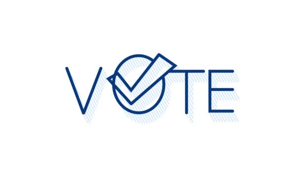 Voten símbolos. Comprobar icono de marca. Etiqueta de voto. Gráficos en movimiento. — Vídeos de Stock