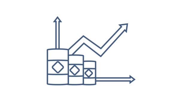 Aumento del prezzo del petrolio. Grafica del movimento. — Video Stock