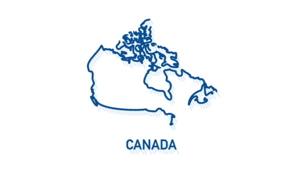 加拿大地图图标孤立的背景.4K视频运动图形动画. — 图库视频影像
