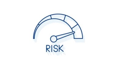 Hız göstergesinde risk simgesi. Yüksek risk ölçer. Hareket grafikleri.
