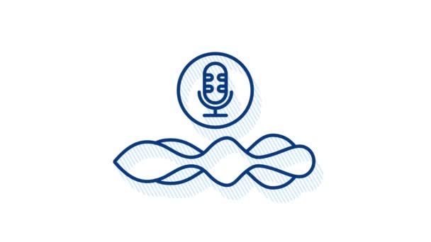 Podcast. Insignia, logotipo de sello de icono. Gráficos en movimiento. — Vídeos de Stock