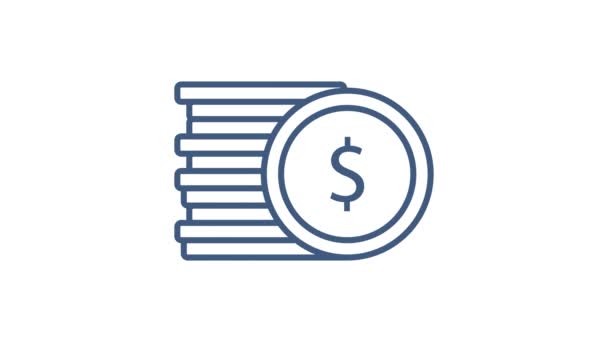 Money, finance and payments. Set outline web icon. Motion graphics. — Stock Video