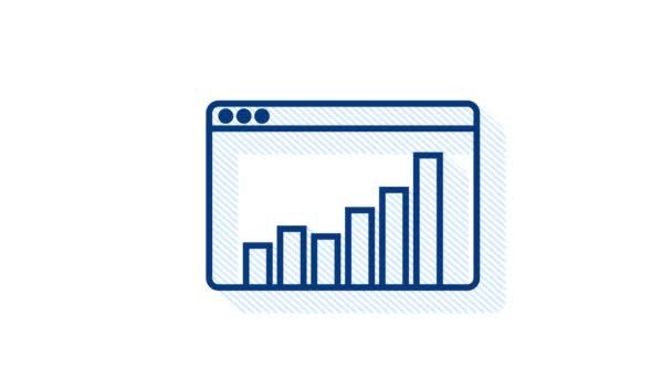 Pengar, ekonomi och betalningar. Ange kontur webb ikon. Rörlig grafik. — Stockvideo