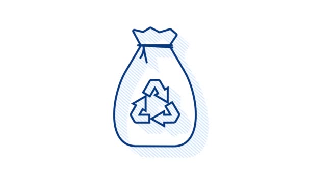 Icona del sacco della spazzatura. Un sacco della spazzatura. Grafica del movimento. — Video Stock