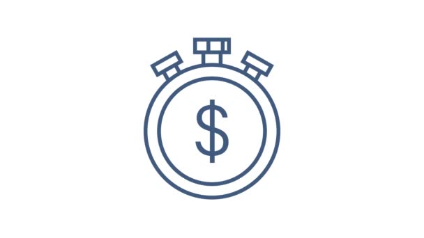 Money, finance and payments. Set outline web icon. Motion graphics. — Stock Video