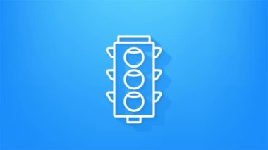 Trafik ışığı simgesi. Yaya tabelası. Hareket grafikleri.