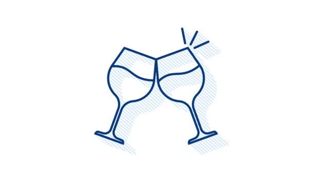 L'icône du verre à vin. Symbole de gobelet. Graphiques de mouvement. — Video