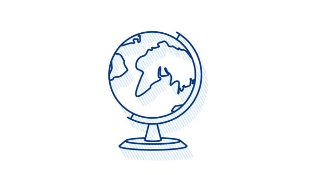 Earth globes isolated. Flat planet Earth icon. Motion graphics. — Stock Video