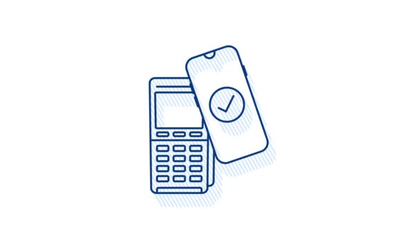 Bezkontaktní bezdrátové logo výplatní pásky. Technologie NFC. Pohybová grafika. — Stock video