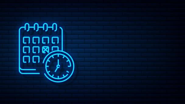 Calendário e ícone do relógio. Calendário de parede. Importante, horário, data da consulta. Gráficos de movimento. — Vídeo de Stock