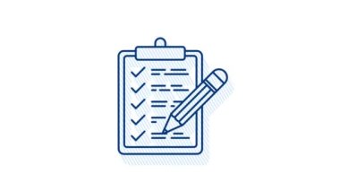 Çevrimiçi araştırma, kontrol listesi, anket ikonu. Geribildirim işi. Hareket grafikleri.