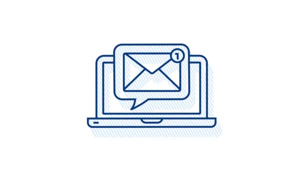 E- posta bildirim konsepti. Yeni e-posta. E-posta Pazarlama. Bilgilendirme zili. Hareket grafikleri. — Stok video