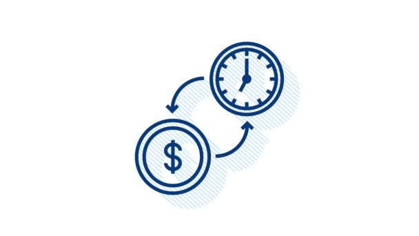 Argent, finances et paiements. Définir l'icône web contour. Graphiques de mouvement. — Video