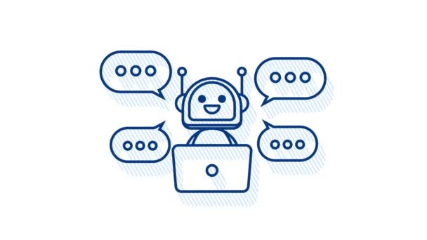 Icône de robot. Conception de panneaux Bot. Concept de symbole Chatbot. Service d'assistance vocale bot. bot de support en ligne. Graphiques de mouvement. — Video