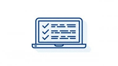 Çevrimiçi araştırma, kontrol listesi, anket ikonu. Geribildirim işi. Hareket grafikleri.