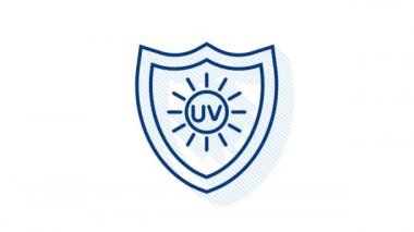 UV koruması. Güneş ikonu sembolü. Tehlike sembolü. UV radyasyonu. Hareket grafikleri.