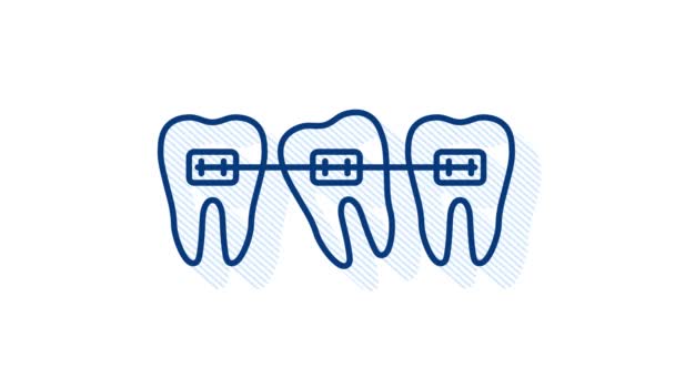 Korekcja zębów aparatem ortodontycznym. Etapy osiowania zębów. Usługi kliniki dentystycznej. Grafika ruchowa. — Wideo stockowe