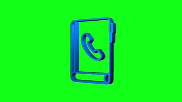 Una guía telefónica. Icono del teléfono, símbolo del teléfono. Gráficos en movimiento. — Vídeos de Stock