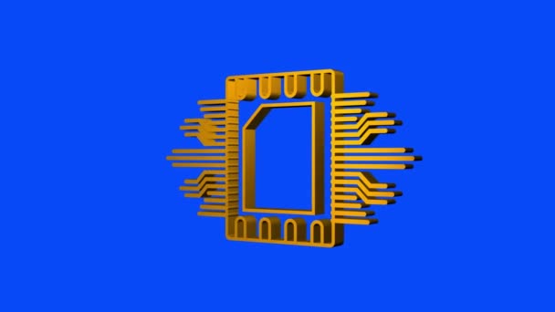 Simbolo icona della carta SIM incorporata eSIM. nuova tecnologia di comunicazione cellulare chip mobile. Grafica del movimento. — Video Stock