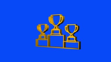 Kazanan kupa afişi. Kutlarım. Zafer ödülü. Zafer ikonu. Hareket grafikleri.