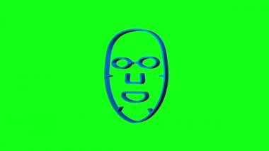 Yüz maskesi düz simgesi. Tıp, kozmetoloji ve sağlık hizmetleri. Hareket grafikleri.