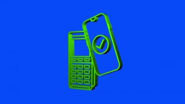 Bağlantısız kablosuz ödeme işareti logosu. NFC teknolojisi. Hareket grafikleri.