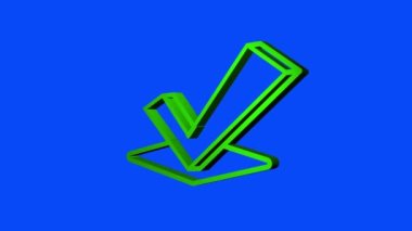 İşaretle. Yeşil onaylı çıkartma. Hareket grafikleri.