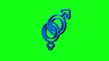 Erkek ve kadın sembolü. Cinsiyet ikonu. Hareket grafikleri.