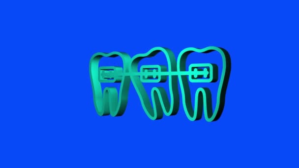 Korekcja zębów aparatem ortodontycznym. Etapy osiowania zębów. Usługi kliniki dentystycznej. Grafika ruchowa. — Wideo stockowe